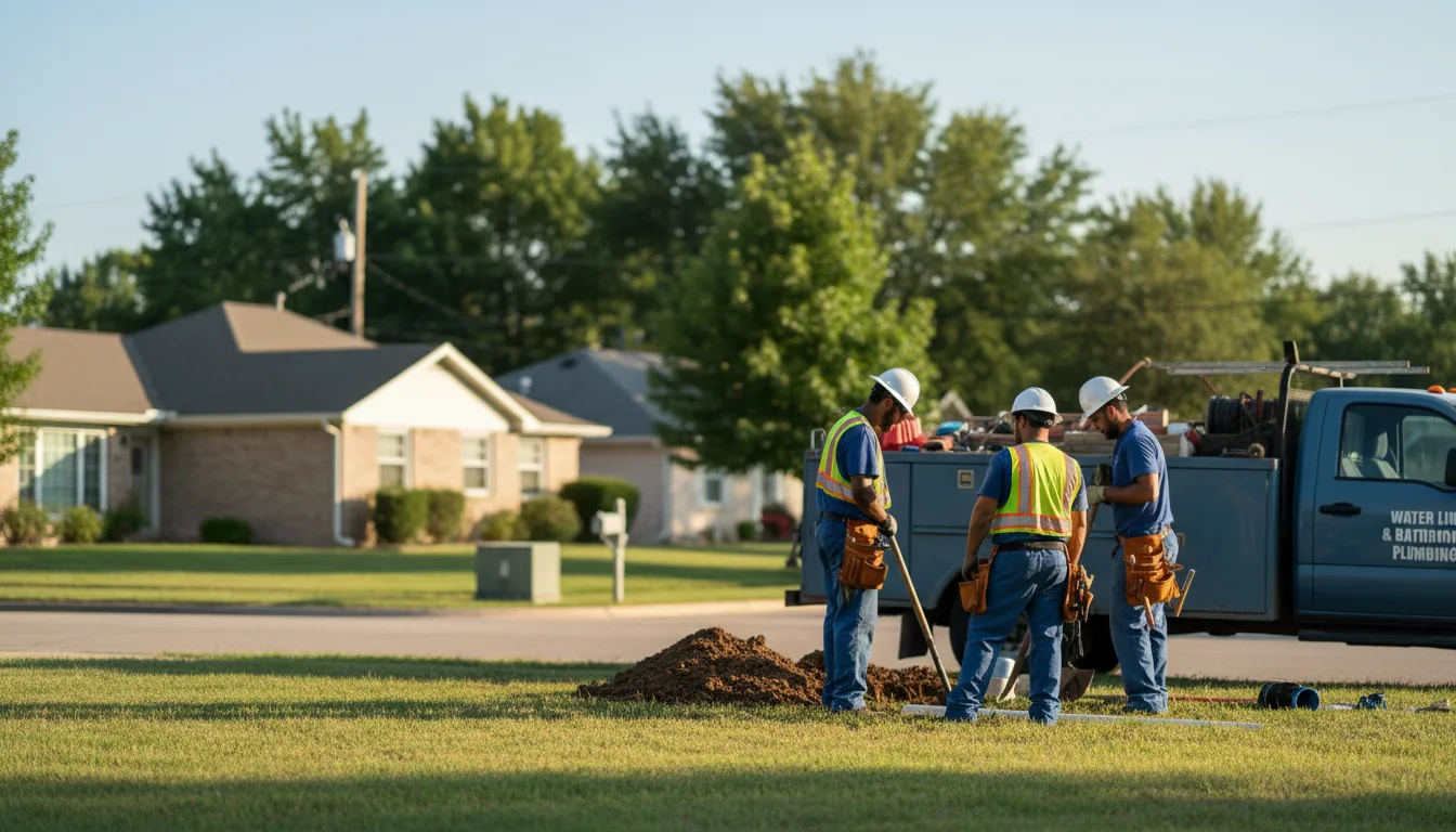 Residential water line and bathroom plumbing service in Menard, TX
